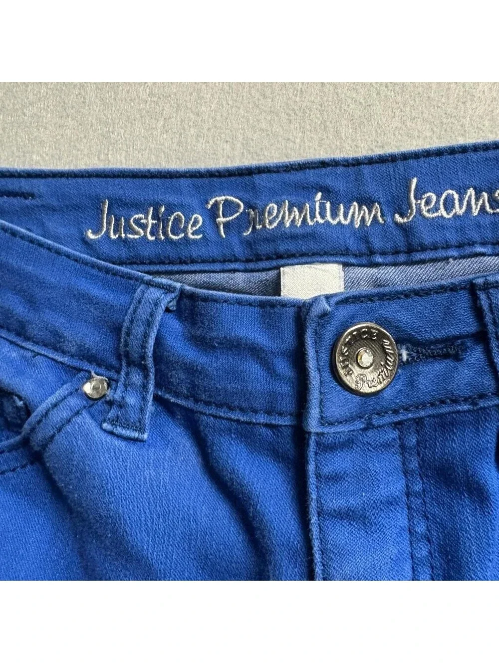 Justice Premium Jeans Girls Size 14R Blue Skinny Stretch Denim Pants